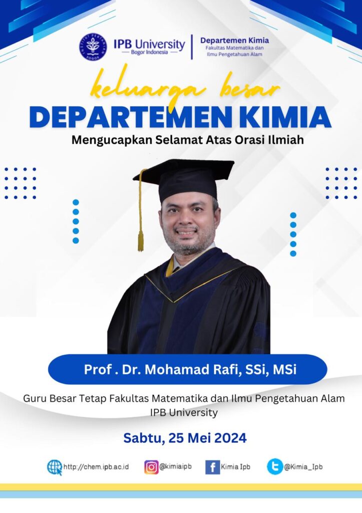 Congratulations  to Prof. Dr. M. Rafi, SSi, MSi