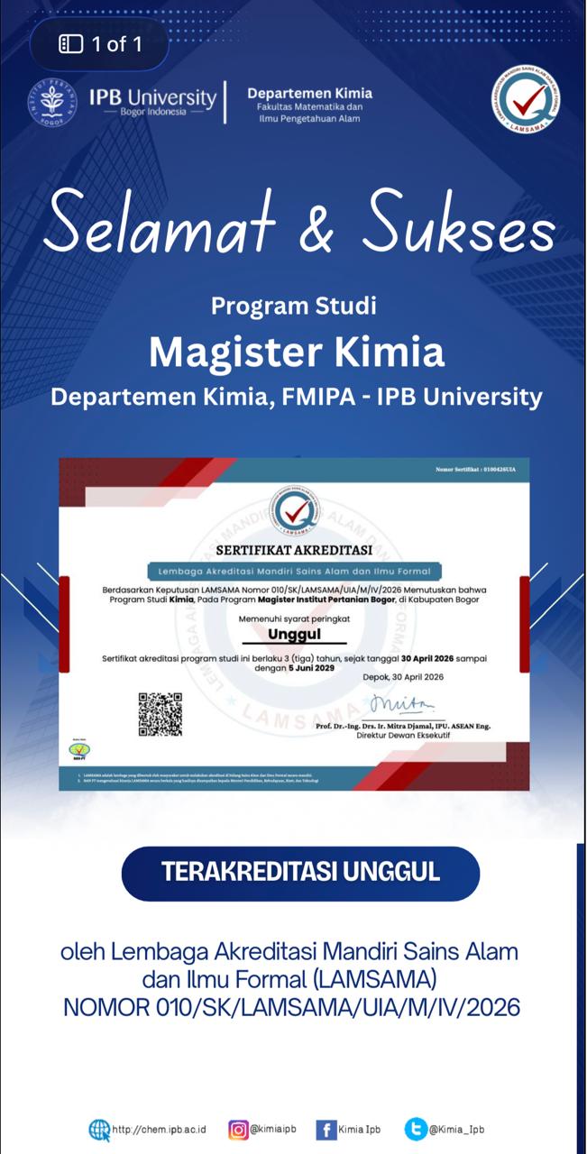 Congratulations to the chemistry master's study program